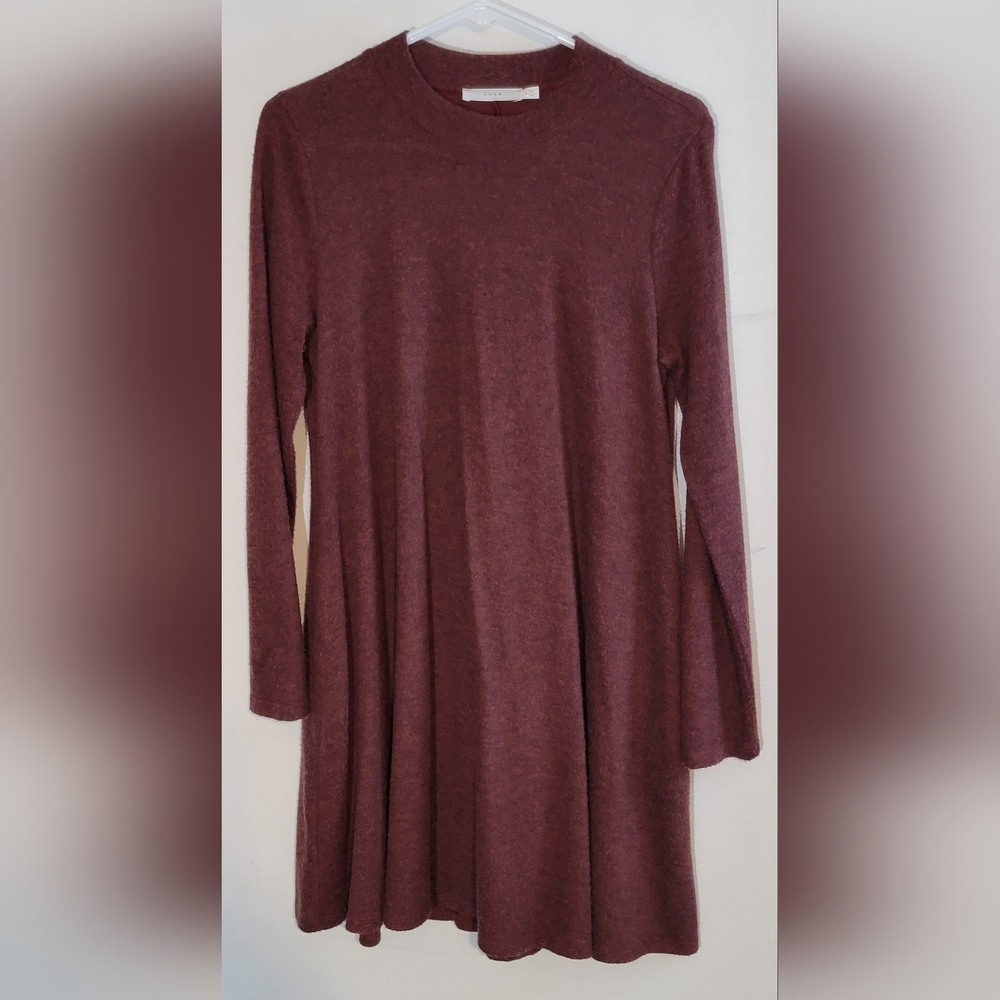 Lush Burgundy Soft Long Sleeve Sweater Dress Size Medium